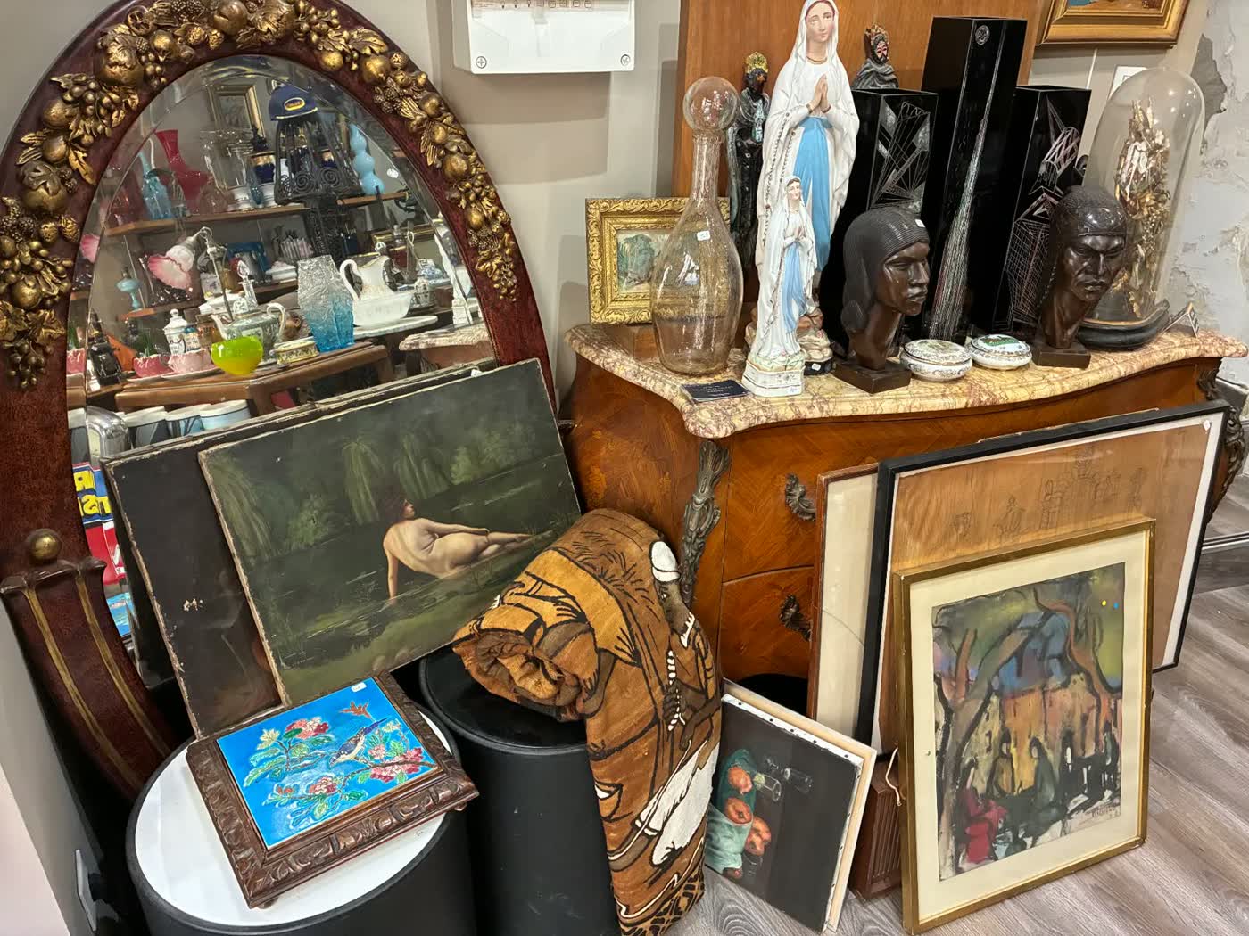 Miroir baroque & toiles anciennes